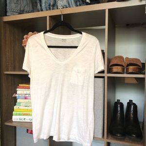 Madewell white V neck